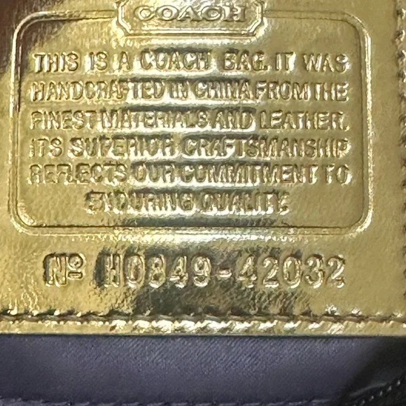 Coach Black Satin wristlet with horse & carriage logo. EUC - Picture 4 of 8